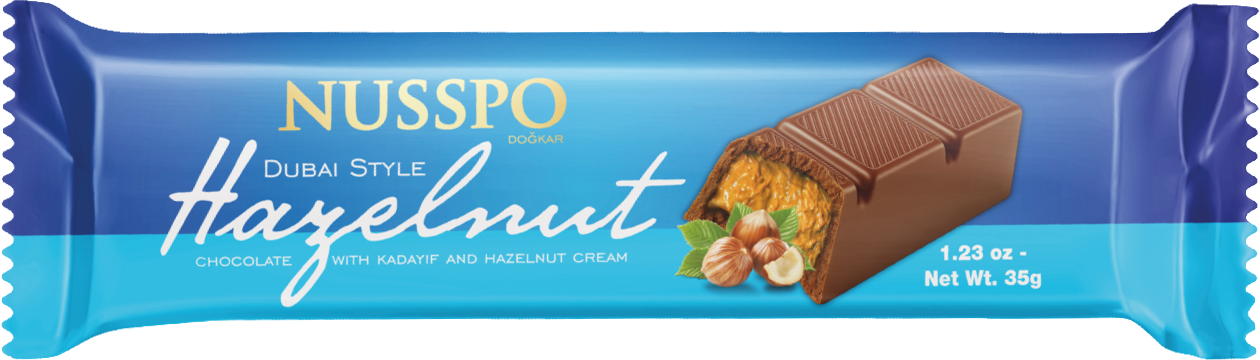 Barre de chocolat au kadayıf et crème de noisette 35 g | Nusspo
