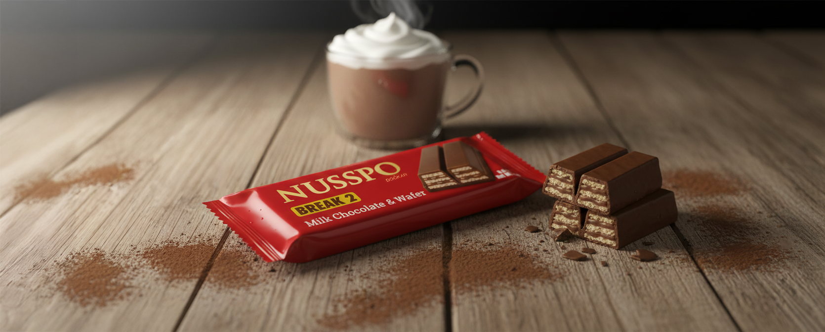 Chocolat au lait et gaufrette 18 g | Nusspo