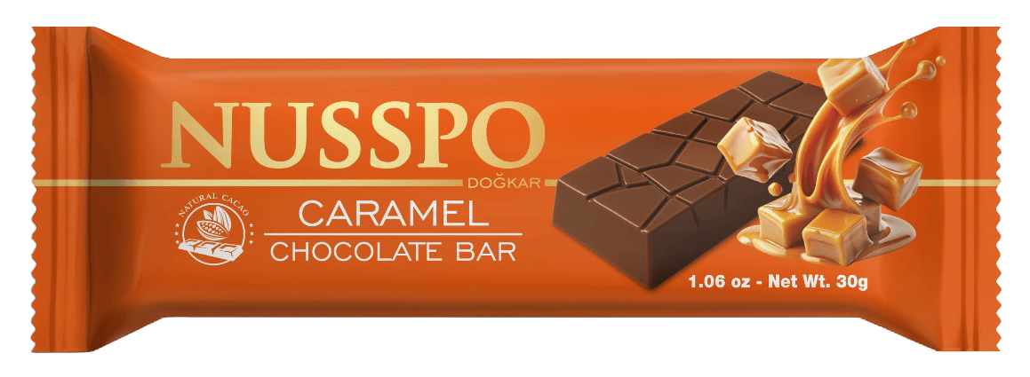 Barre de chocolat au caramel 30 g | Nusspo