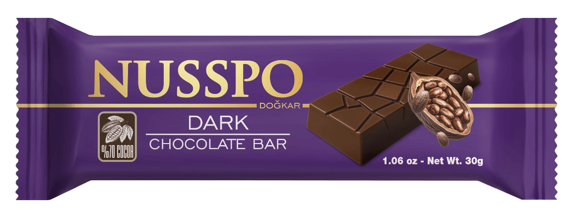 Barre de chocolat noir 30 g | Nusspo