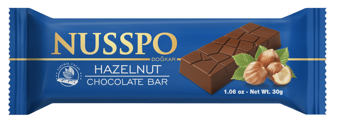 Barre de chocolat aux noisettes 30 g | Nusspo