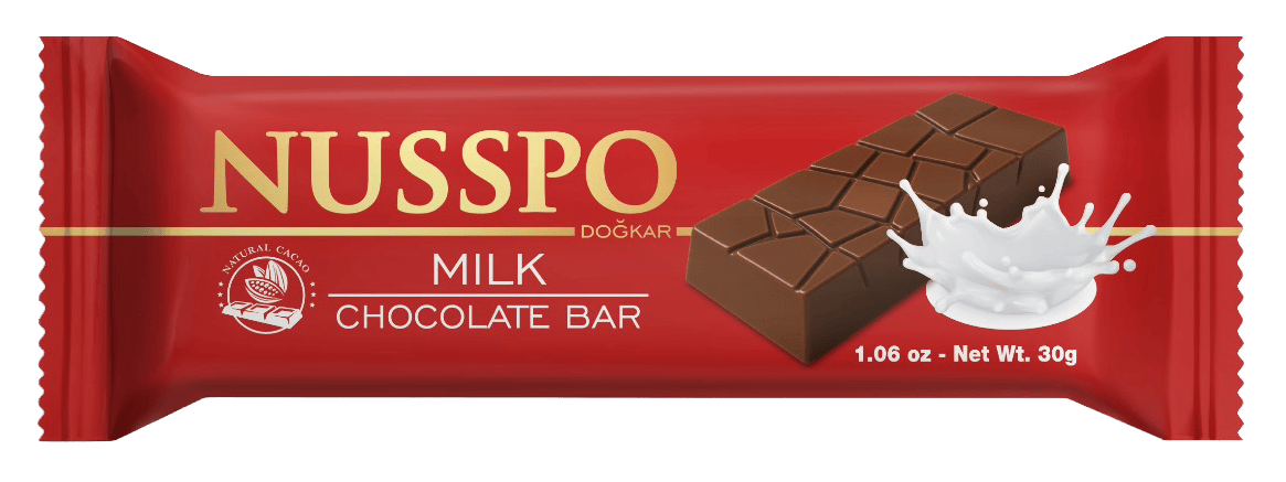 Barre de chocolat au lait 30 g | Nusspo