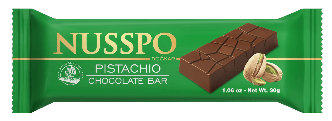 Barre de chocolat aux pistaches 30 g | Nusspo