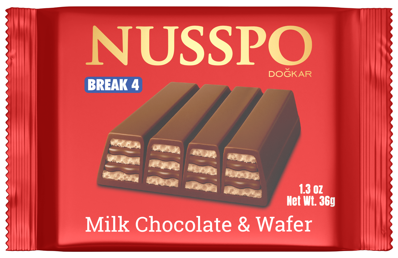 Chocolat au lait et gaufrette 36 g | Nusspo