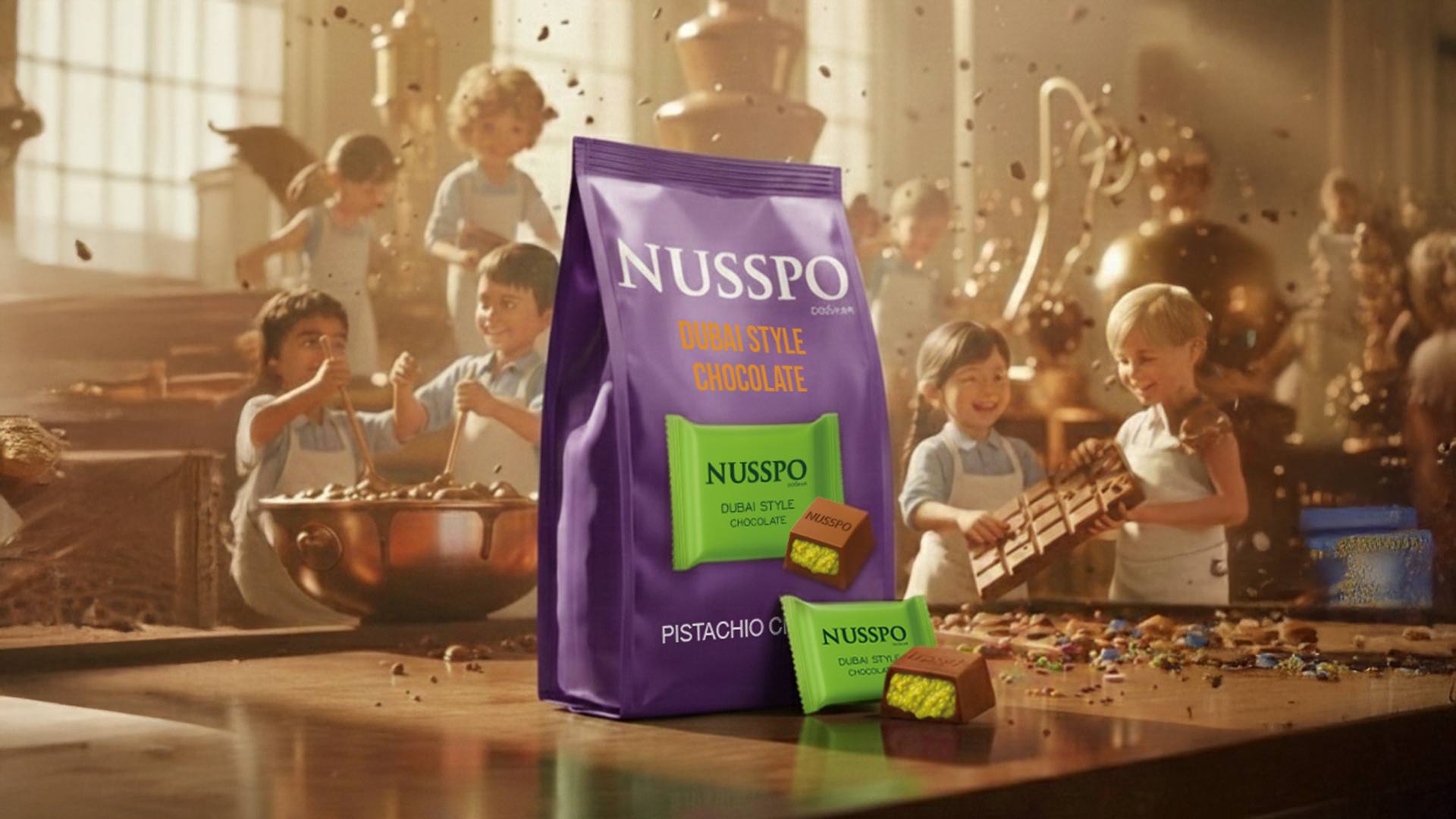 Chocolat au lait crème de pistache et kadayıf | Nusspo
