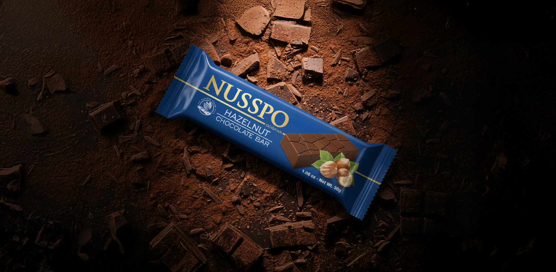 Barre de chocolat aux noisettes 30 g | Nusspo