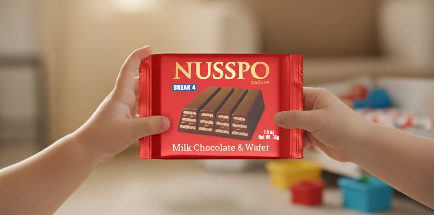 Chocolat au lait et gaufrette 36 g | Nusspo
