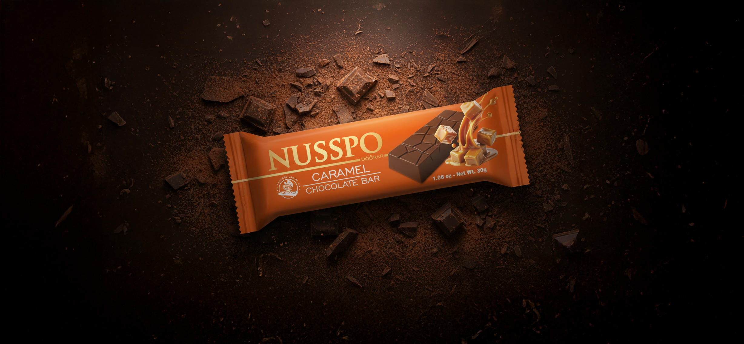 Barre de chocolat au caramel 30 g | Nusspo