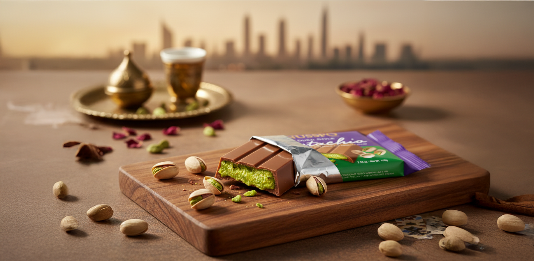 Chocolat au lait crème de pistache et kadayıf 100 g | Nusspo