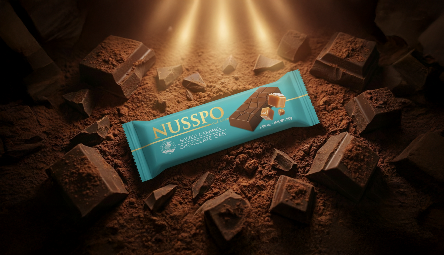 Barre de chocolat au caramel salé 30 g | Nusspo