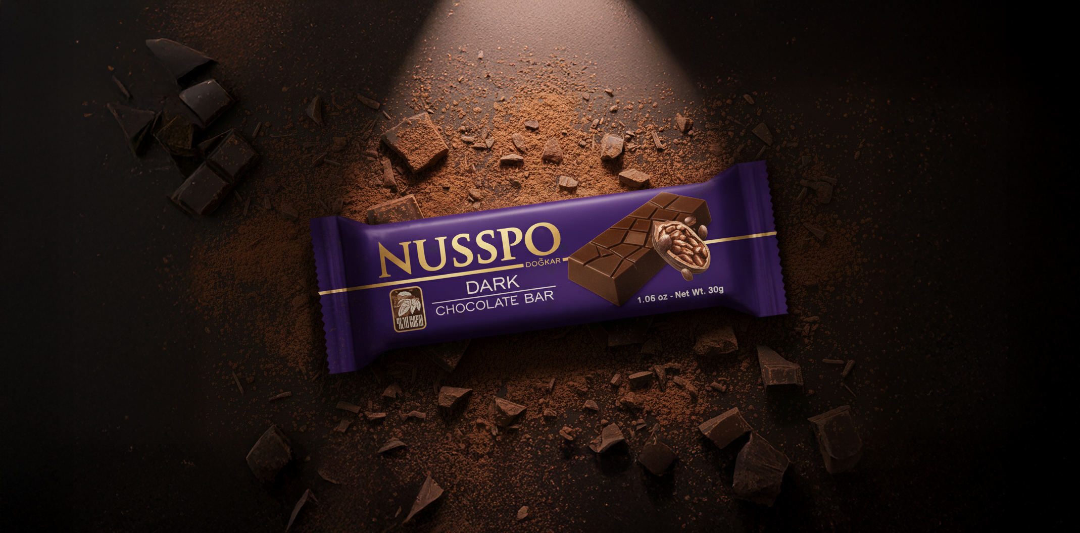 Barre de chocolat noir 30 g | Nusspo