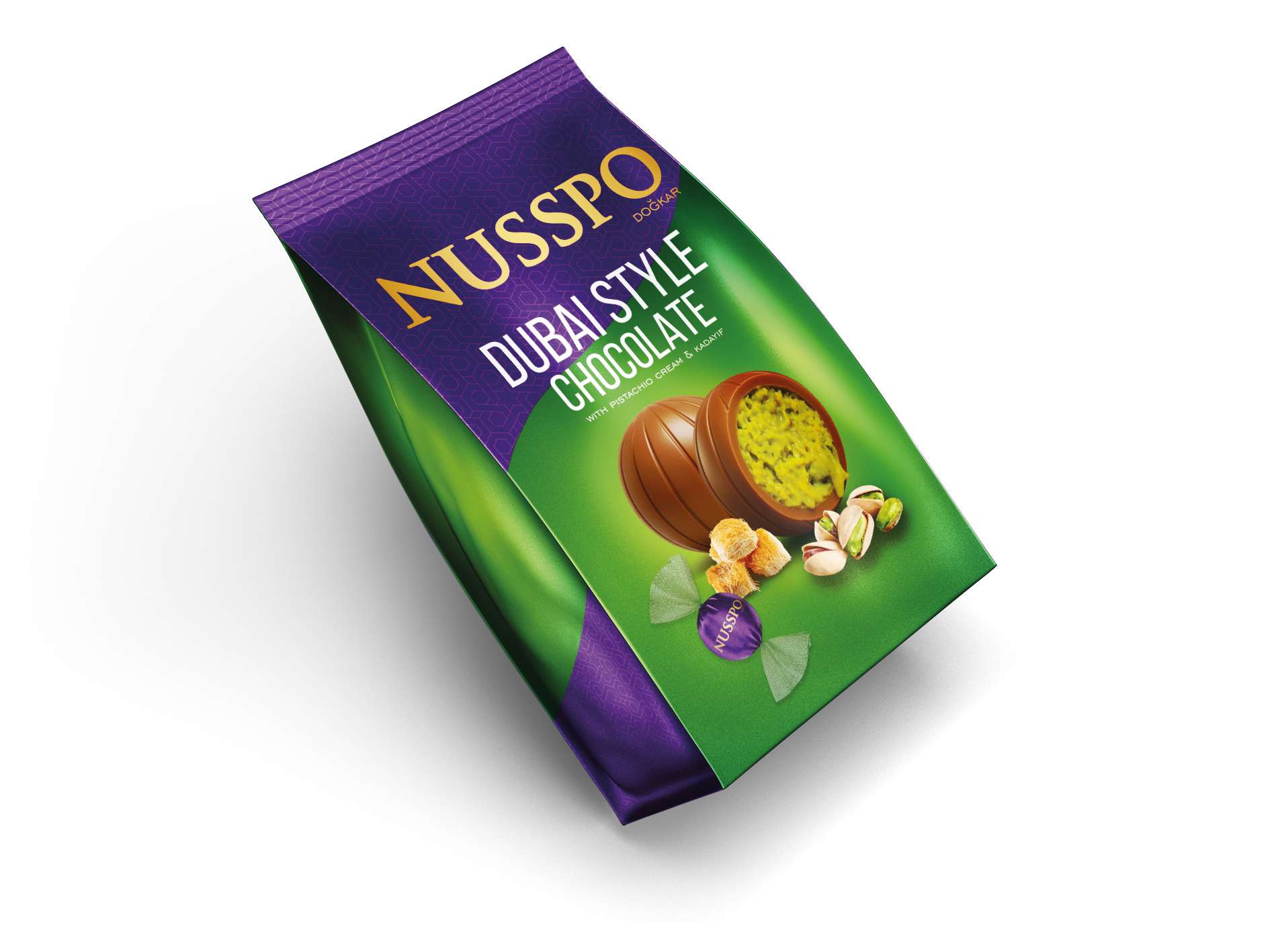 Chocolat au lait aux pistaches et kadayıf | Nusspo