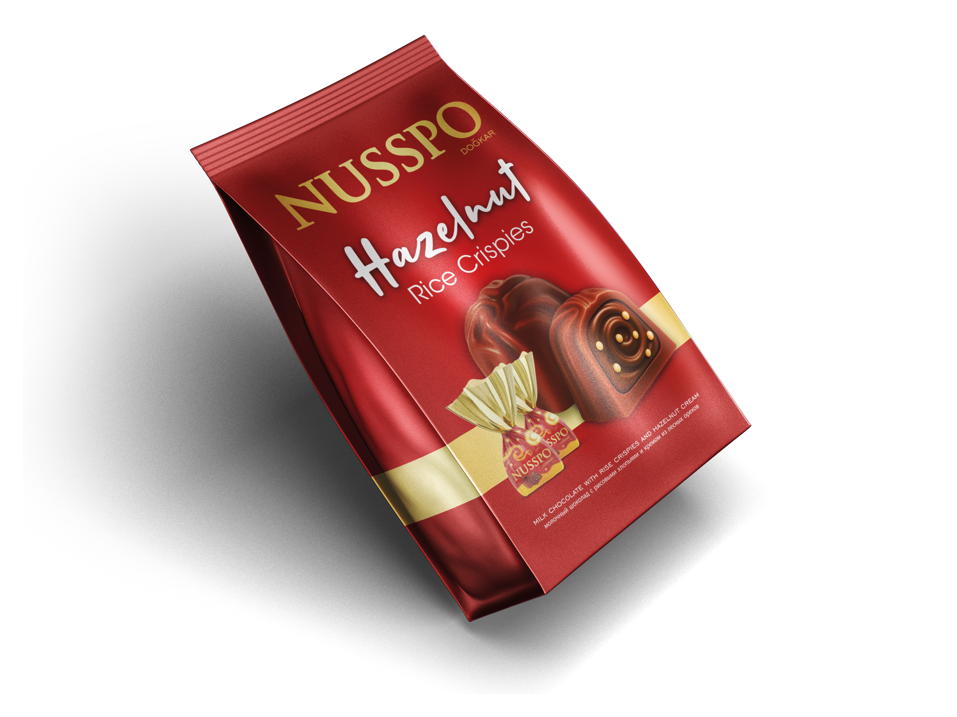 Chocolat au lait fourré à la crème de noisette et riz soufflé | Nusspo