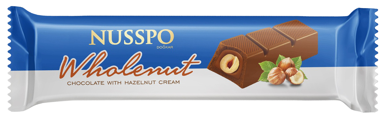 Barre de chocolat aux noisettes entières et crème de noisette 35 g | Nusspo