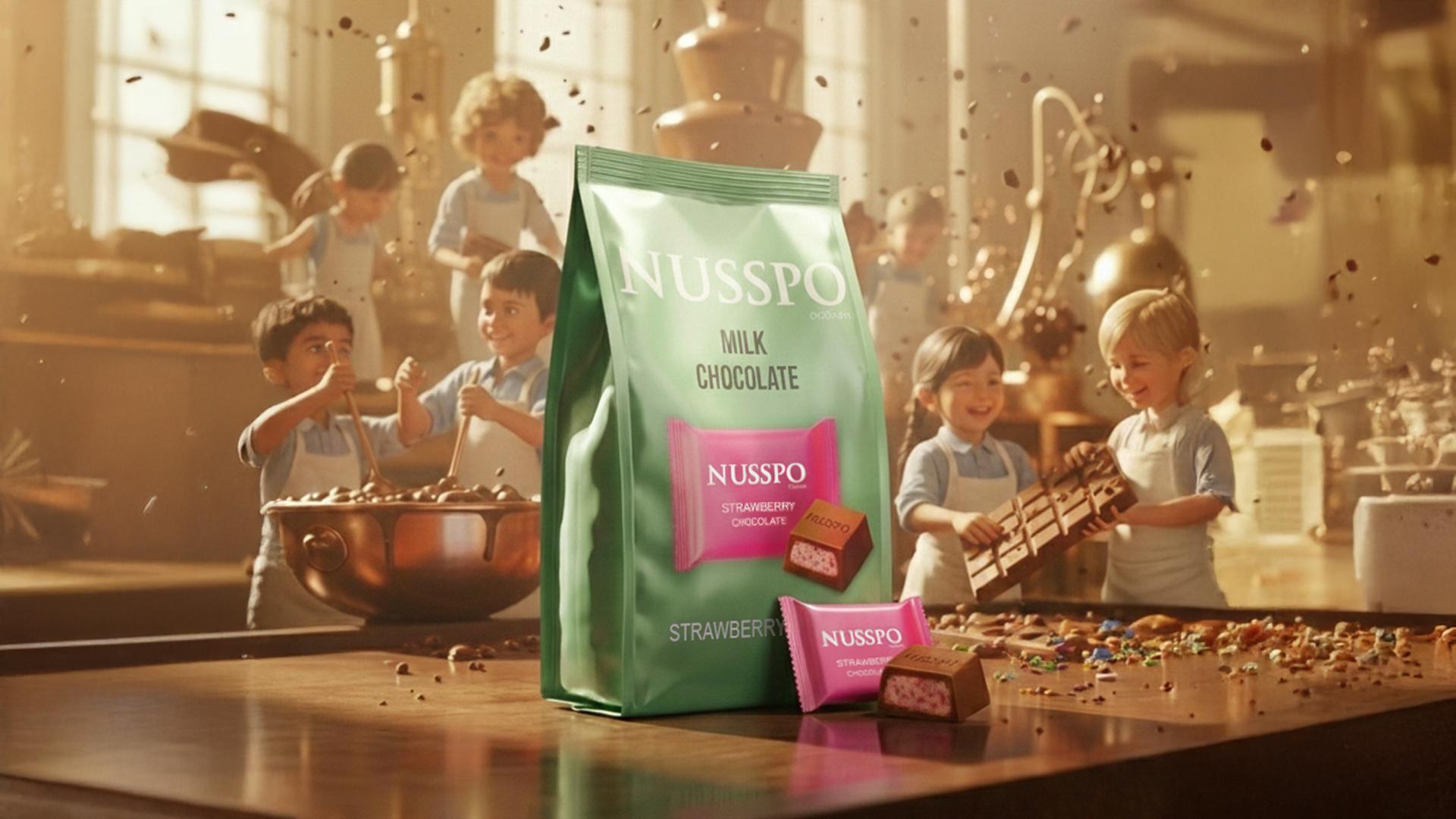 Chocolat au lait à la crème de fraise | Nusspo